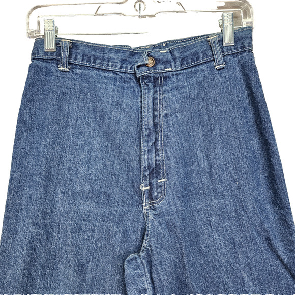 Vintage 70s–80s Touché Jeans Women’s SZ 11 High Rise Wide Leg Denim Embroidered - Picture 6 of 11